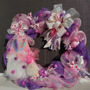 Easter mesh.and ribbon wreathe